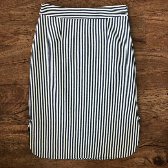 Striped Blue and White Pencil Skirt - Picture 1 of 4